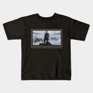 Wanderer above the sea of fog Kids T-Shirt